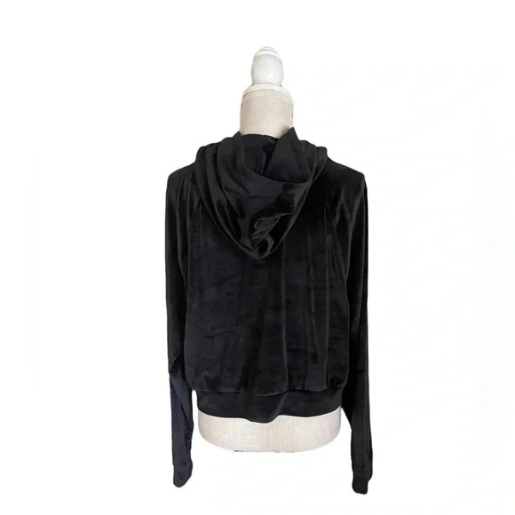 Victoria’s Secret On Point Black Full Zip Velour Hoodie Women’s size Large - Picture 3 of 13